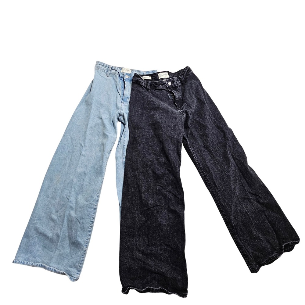 Universal Thread Sailor Wide Leg Jeans Womens 2R Blue Black Denim Bundle of 2